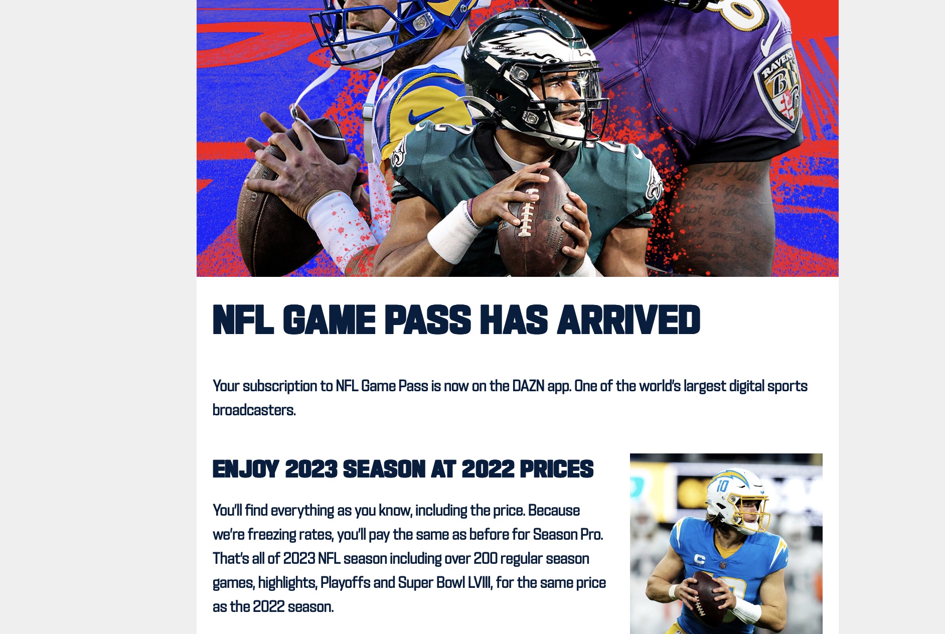 Como funciona el NFL Game Pass en DAZN?